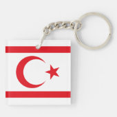 vlag van Noord-Cyprus Sleutelhanger (Achterkant)