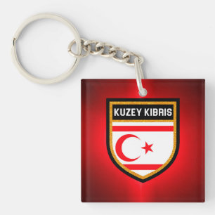 vlag van Noord-Cyprus Sleutelhanger