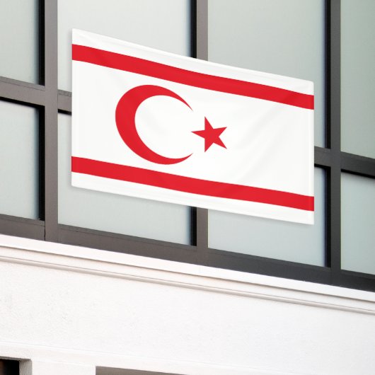 vlag van Noord-Cyprus Spandoek (Buitenkant Gebouw)