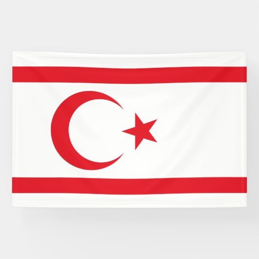 vlag van Noord-Cyprus Spandoek (Horizontaal)
