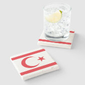 vlag van Noord-Cyprus Stenen Onderzetter (Zijkant)