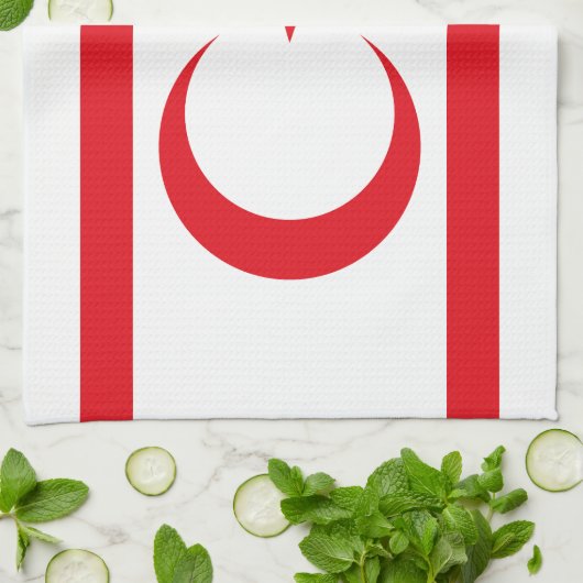 vlag van Noord-Cyprus Theedoek (Gevouwen)