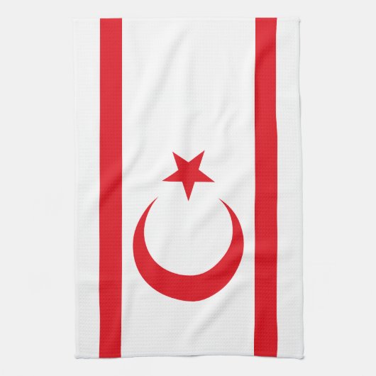 vlag van Noord-Cyprus Theedoek (Verticaal)