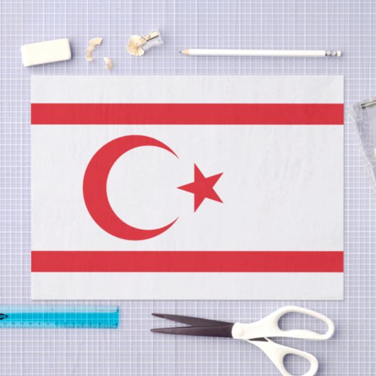 vlag van Noord-Cyprus Tissuepapier (Craft)