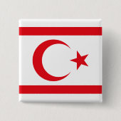 vlag van Noord-Cyprus Vierkante Button 5,1 Cm (Voorkant)