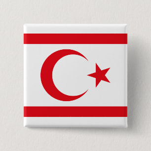 vlag van Noord-Cyprus Vierkante Button 5,1 Cm