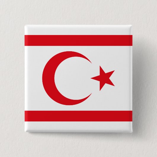 vlag van Noord-Cyprus Vierkante Button 5,1 Cm (Voorkant)