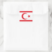Vlag van Noord-Cyprus Vierkante Sticker (Tas)