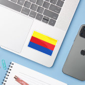 Vlag van Noord-Holland, Nederland Sticker (Laptop met iPhone)