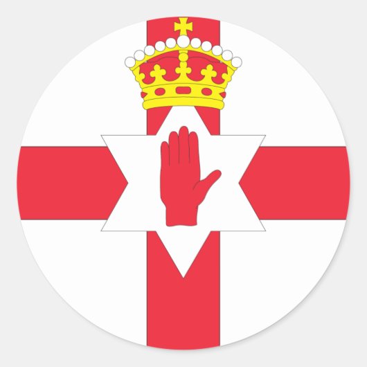 vlag van Noord-Ierland Ronde Sticker (Voorkant)