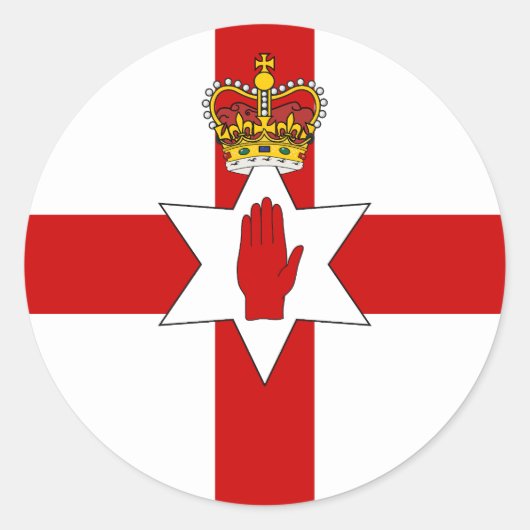 Vlag van Noord-Ierland Ronde Sticker (Voorkant)