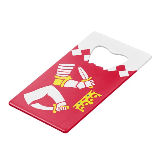 Vlag van Noord-Karelië Creditkaart Flessenopener (Voorkant Gekanteld)