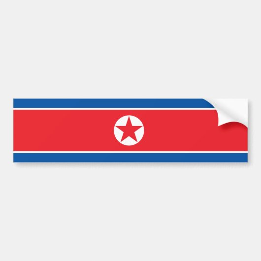 Vlag van Noord-Korea (DVK) Bumpersticker (Voorkant)
