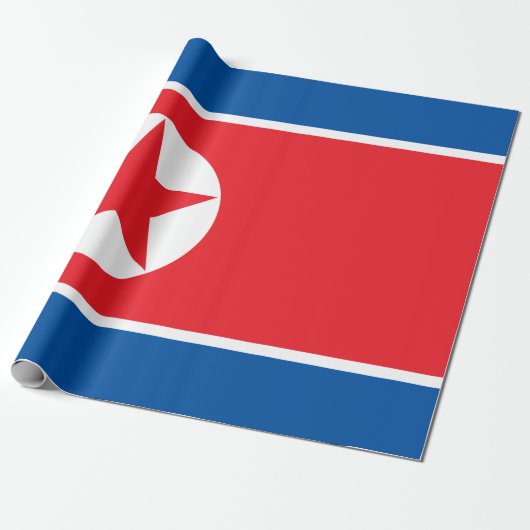Vlag van Noord-Korea (DVK) Cadeaupapier (Uitgerold)