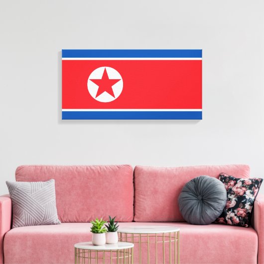 Vlag van Noord-Korea (DVK) Canvas Afdruk (Insitu (Woonkamer))