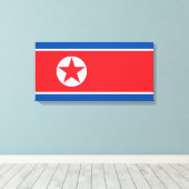 Vlag van Noord-Korea (DVK) Canvas Afdruk (Insitu (Houten vloer))
