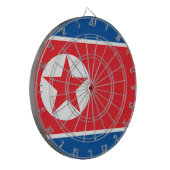 Vlag van Noord-Korea (DVK) Dartbord (Voorkant Links)