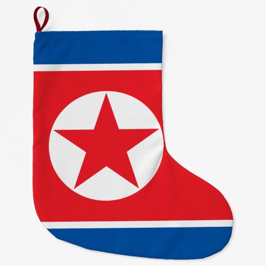 Vlag van Noord-Korea (DVK) Grote Kerstsok (Voorkant)