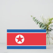 Vlag van Noord-Korea (DVK) Kaart (Staand voorkant)