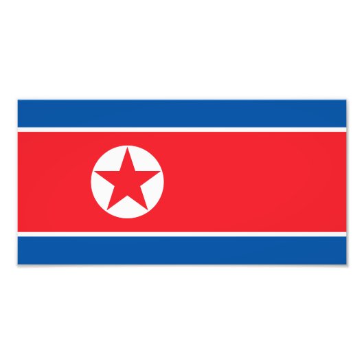 Vlag van Noord-Korea Foto Afdruk (Voorkant)