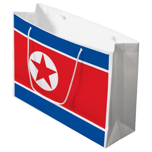 Vlag van Noord-Korea Groot Cadeauzakje (Voorkant Gekanteld)