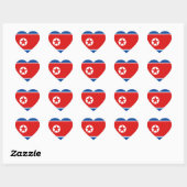 Vlag van Noord-Korea Hart Sticker (Vel)