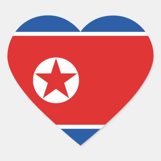 Vlag van Noord-Korea Hart Sticker (Voorkant)
