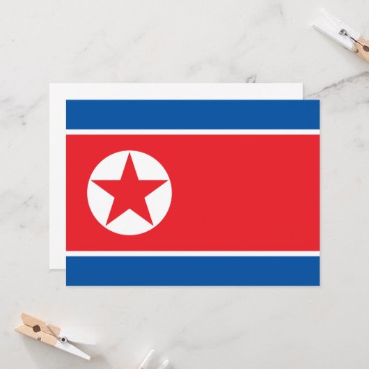 Vlag van Noord-Korea Kaart (Voorkant / Achterkant in situ)