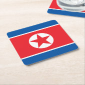 Vlag van Noord-Korea Kartonnen Onderzetters (Schuin)