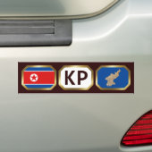 Vlag van Noord-Korea Landkaart Code bumpersticker (Op auto)