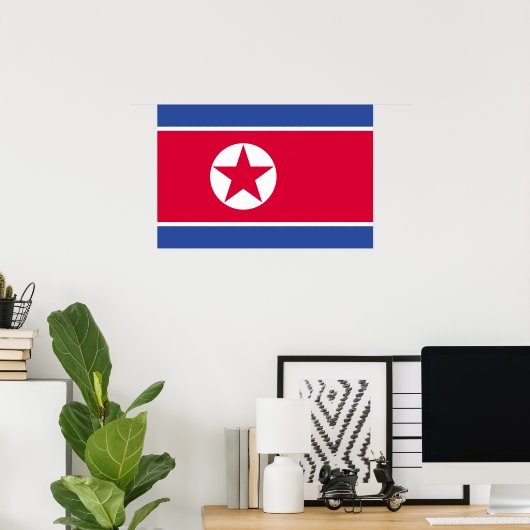 Vlag van Noord-Korea Poster (Thuiskantoor)