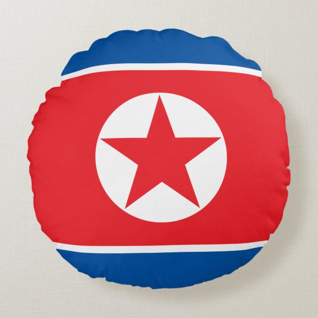 Vlag van Noord-Korea Rond Kussen (Voorkant)