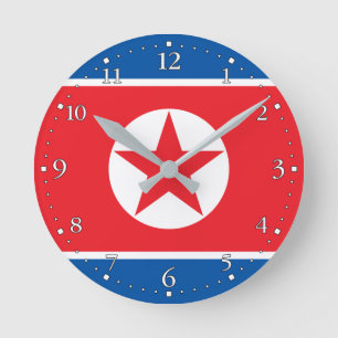 Vlag van Noord-Korea Ronde Klok