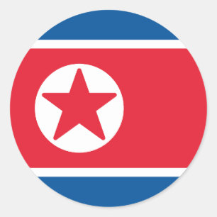 Vlag van Noord-Korea Ronde Sticker