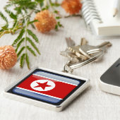 Vlag van Noord-Korea Sleutelhanger (Zijkant)