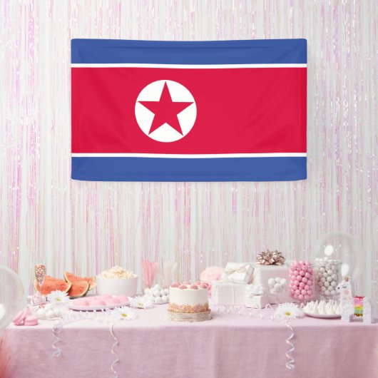 Vlag van Noord-Korea Spandoek (Feest)