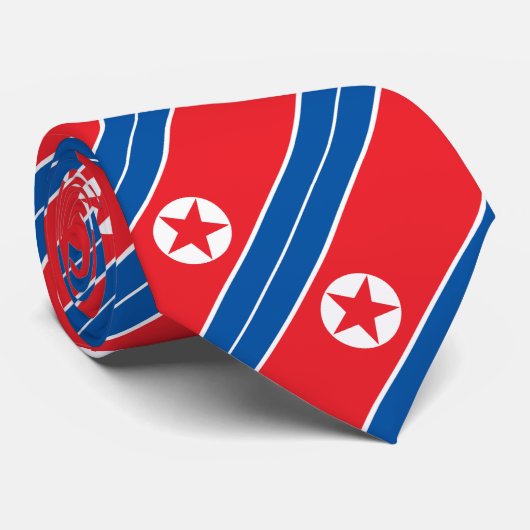 Vlag van Noord-Korea Stropdas (Opgerold)
