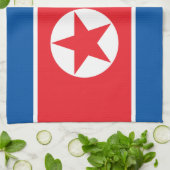 Vlag van Noord-Korea Theedoek (Gevouwen)