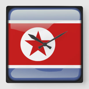 Vlag van Noord-Korea Vierkante Klok