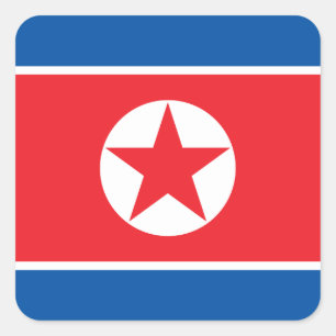 Vlag van Noord-Korea Vierkante Sticker