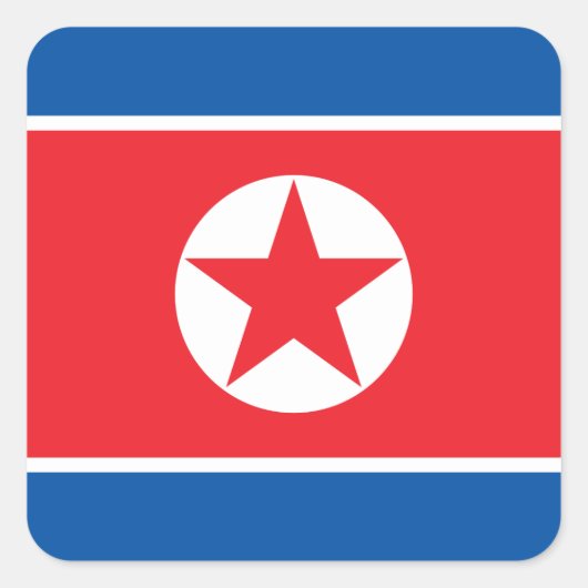 Vlag van Noord-Korea Vierkante Sticker (Voorkant)