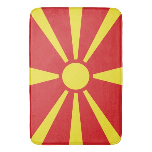 Vlag van Noord-Macedonië Badmat (Voorkant Verticaal)