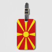 Vlag van Noord-Macedonië Bagagelabel (Voorkant (verticaal))