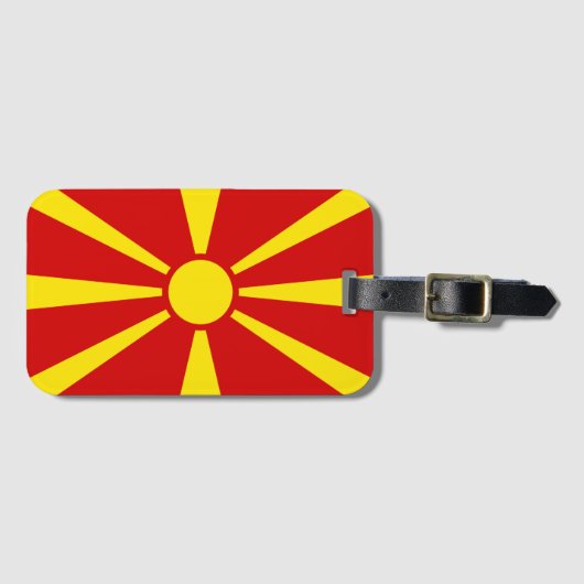 Vlag van Noord-Macedonië Bagagelabel (Voorkant (horizontaal))