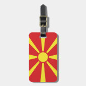 Vlag van Noord-Macedonië Bagagelabel (Voorkant verticaal)