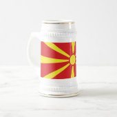 Vlag van Noord-Macedonië Bierpul (Voorkant links)