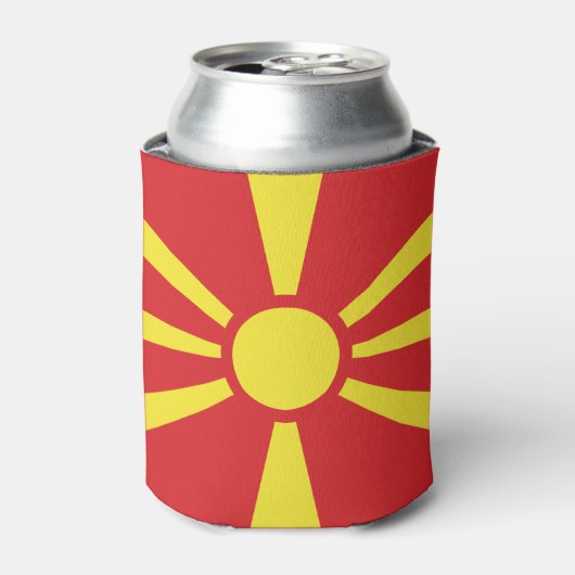 Vlag van Noord-Macedonië Blikjeskoeler (Blikje Voorkant)