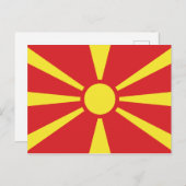 Vlag van Noord-Macedonië Briefkaart (Voorkant / Achterkant)