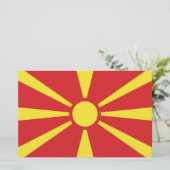 Vlag van Noord-Macedonië Briefpapier (Staand voorkant)