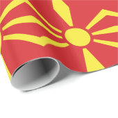 Vlag van Noord-Macedonië Cadeaupapier (Rol Hoek)
